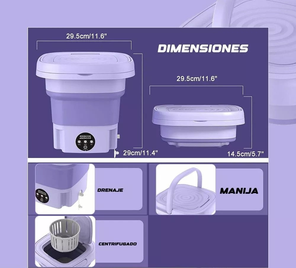 ¡Mini Lavadora 3 Funciones Portátil!