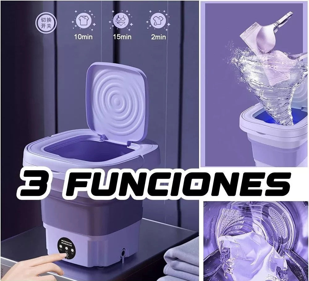 ¡Mini Lavadora 3 Funciones Portátil!