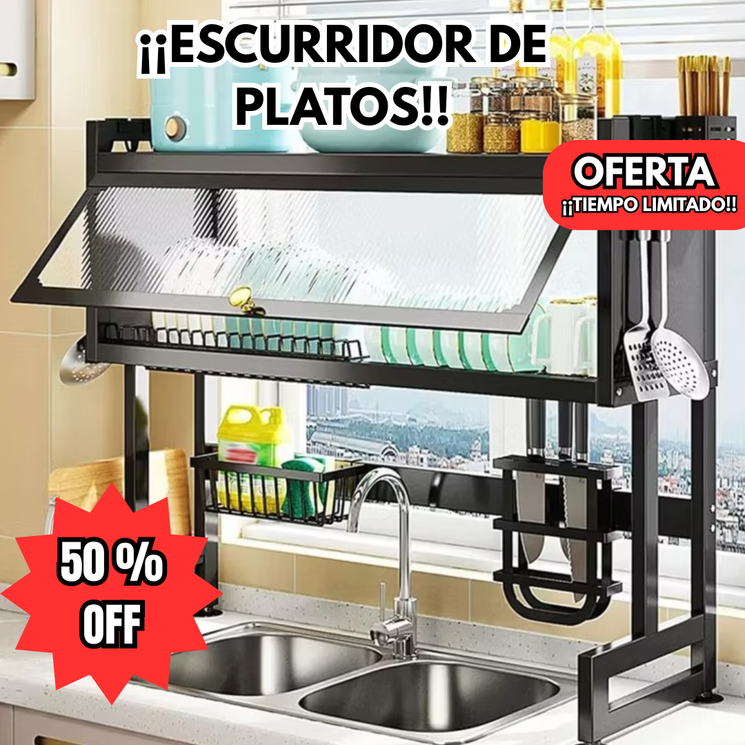 ¡OFERTA RELÁMPAGO! 🔥 Escurridor 3 en 1 de Acero Inoxidable al 50%