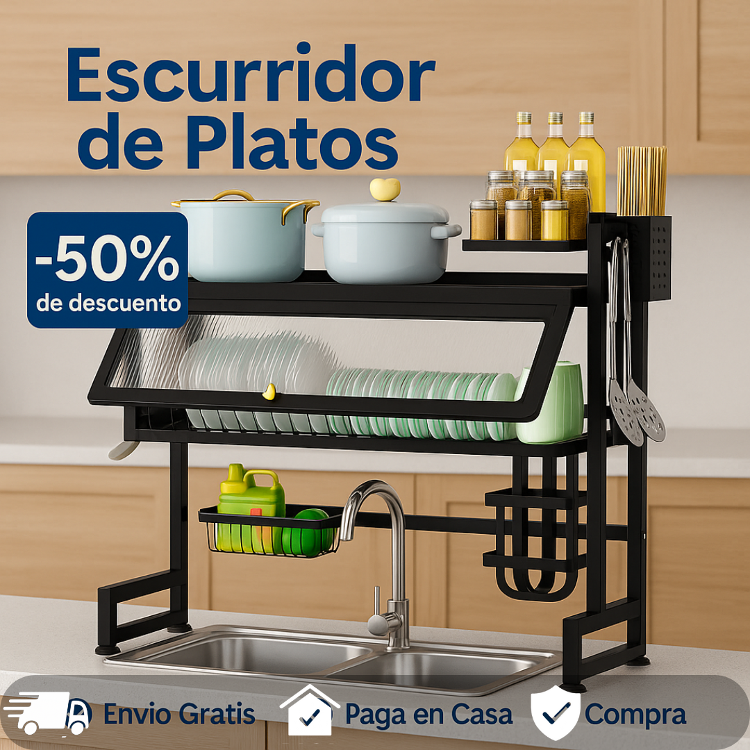 ¡OFERTA RELÁMPAGO! 🔥 Escurridor 3 en 1 de Acero Inoxidable al 50%