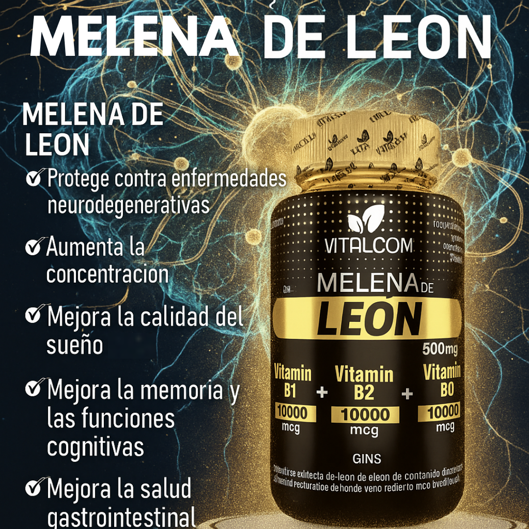 🔥 ¡Despierta tu mente con Melena de León! – 60 cápsulas de enfoque y energía mental