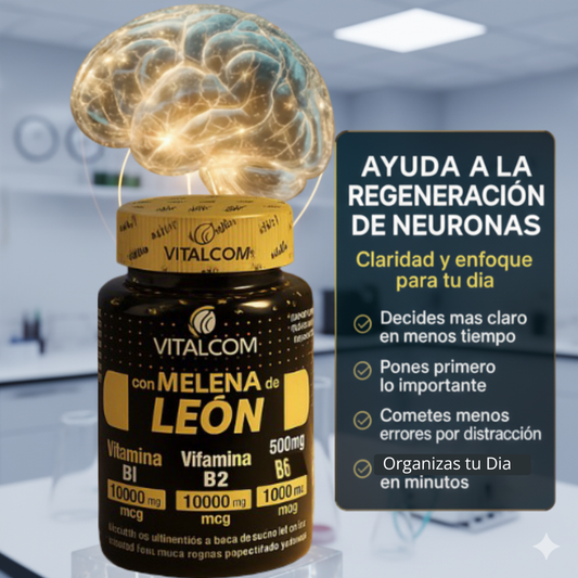 🔥 ¡Despierta tu mente con Melena de León! – 60 cápsulas de enfoque y energía mental